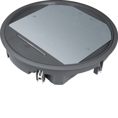 Hager - Gulvboks R12, 12mm lokk, svart farge