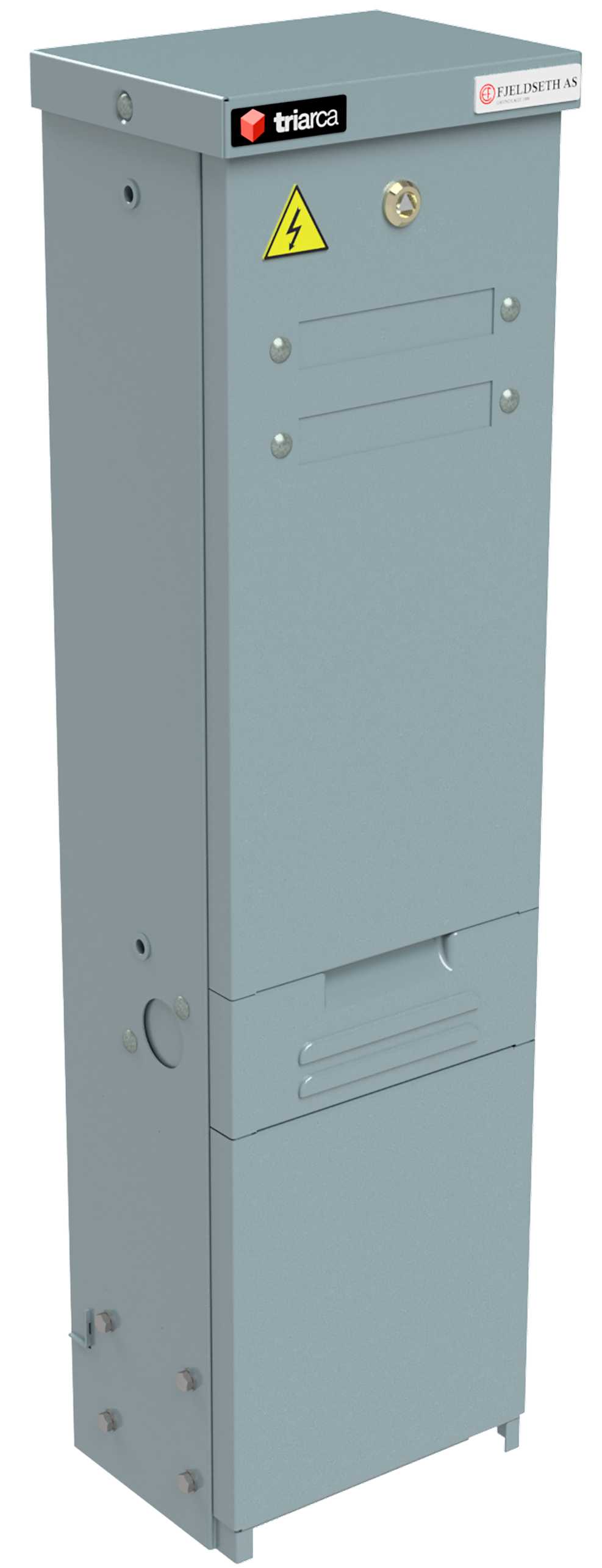 Triax - KSE P6-277-M38, Kl. I. 630A skinnesystem, isolasjonsklasse I, rustfri fundament, grå RAL7037.