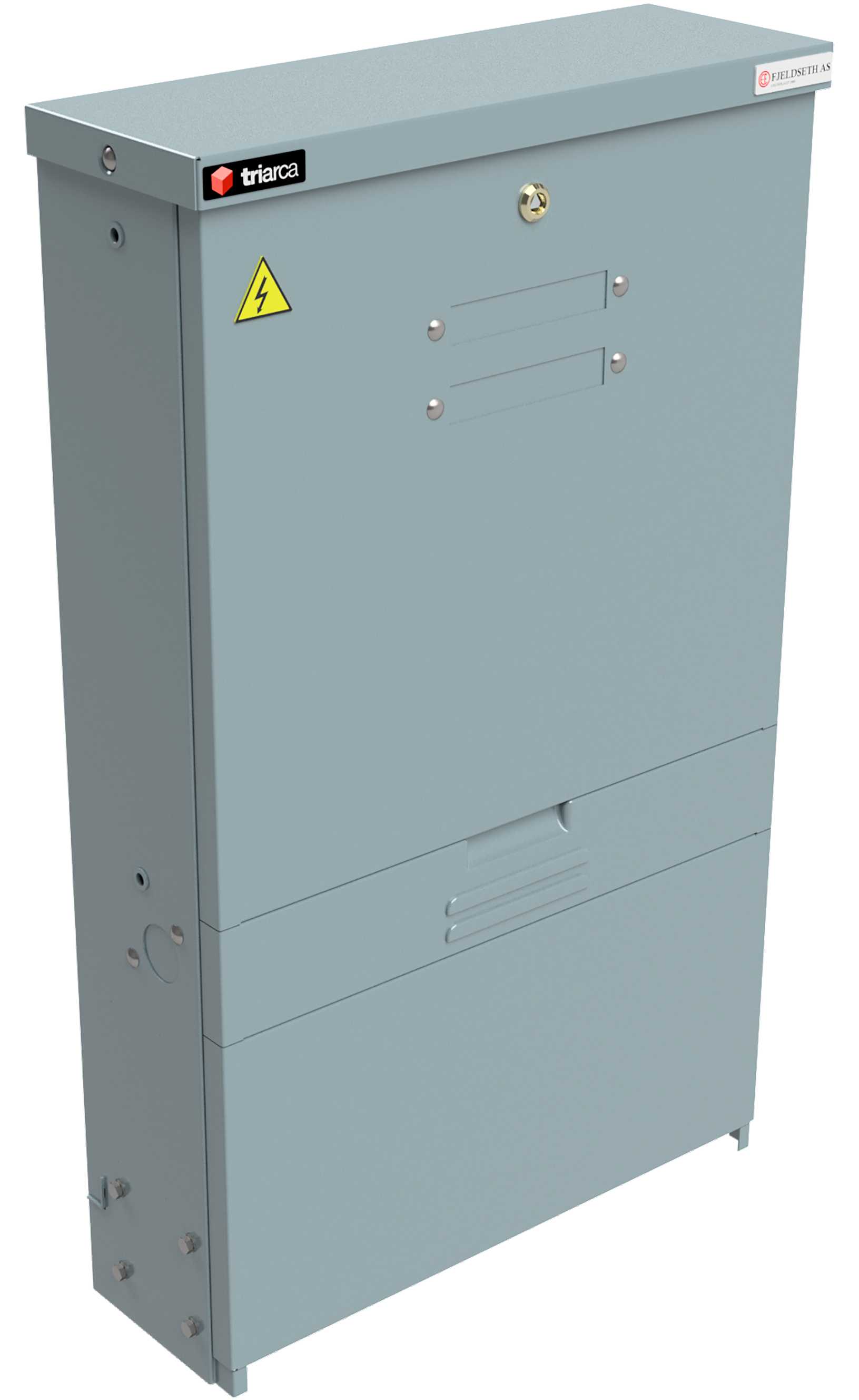 Triax - KSE P6-607-M93, Kl. I. 630A skinnesystem, isolasjonsklasse I, rustfri fundament, grå RAL7037.