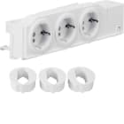 Hager - Stikkontakt 230V, 3-veis, for DIN-skinne montering, hurtiglemme tilkobling
