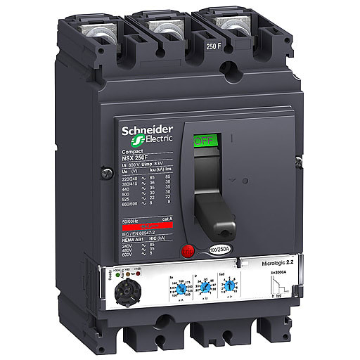 Schneider Electric - LV431870 NSX250N M.LOGIC 250A  EFFEKTBR 3 POLT M/VERN NSX