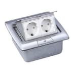 Hager - Gulvboks 2x220V Rustfritt stål