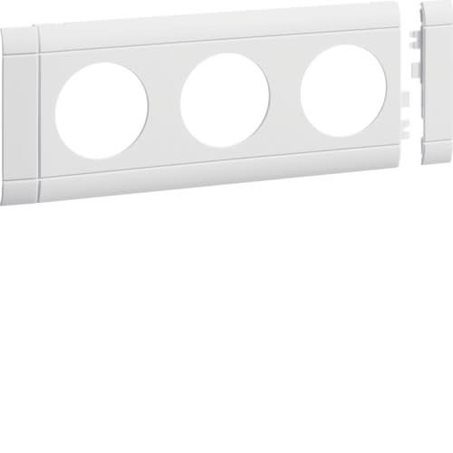 Hager - Ramme for 3-veis kanalstikk GS2*, hvit RAL9016, passer til alle Hager Installasjonskanaler