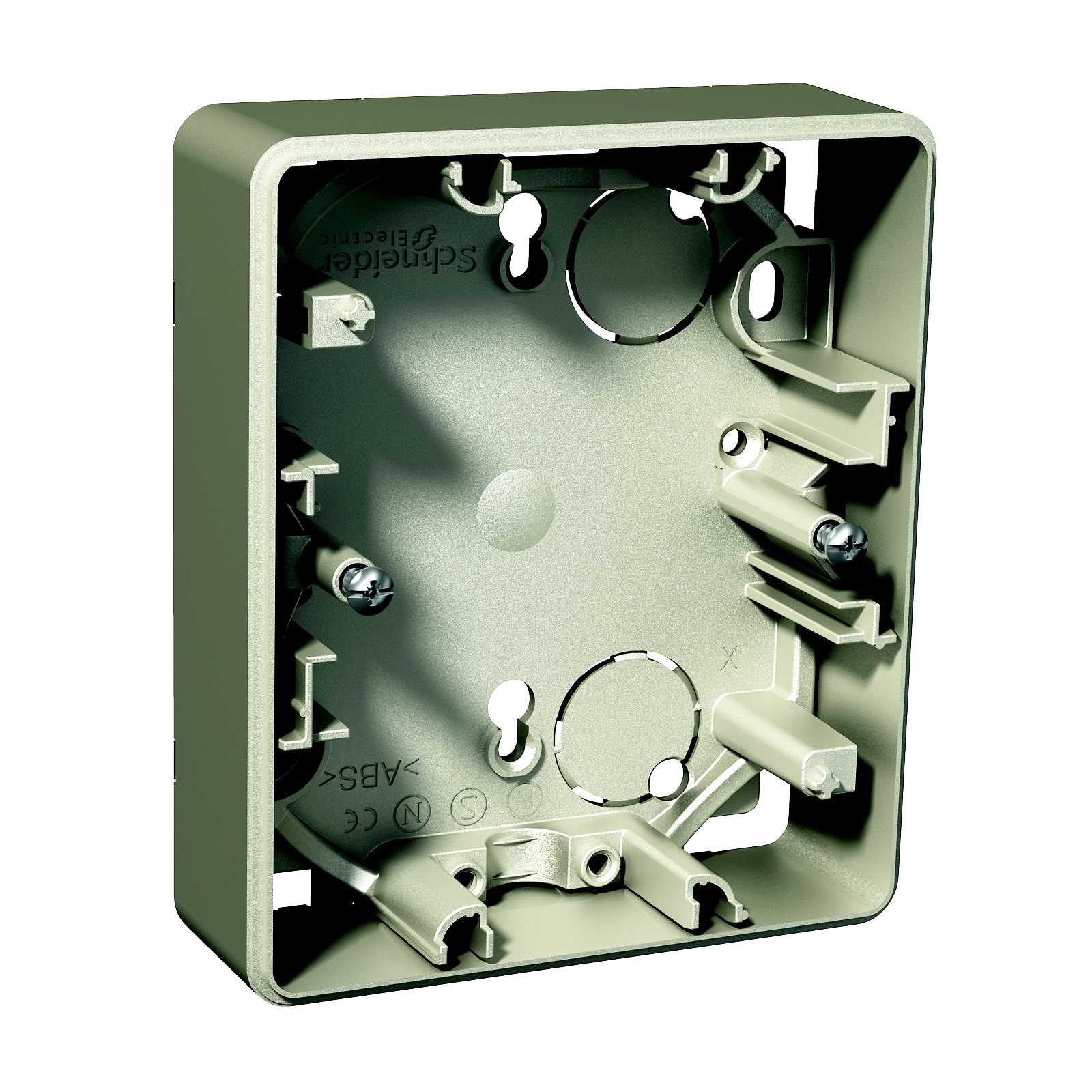 Schneider Electric - Exxact påveggskappe dobbel stikk (22mm) metall