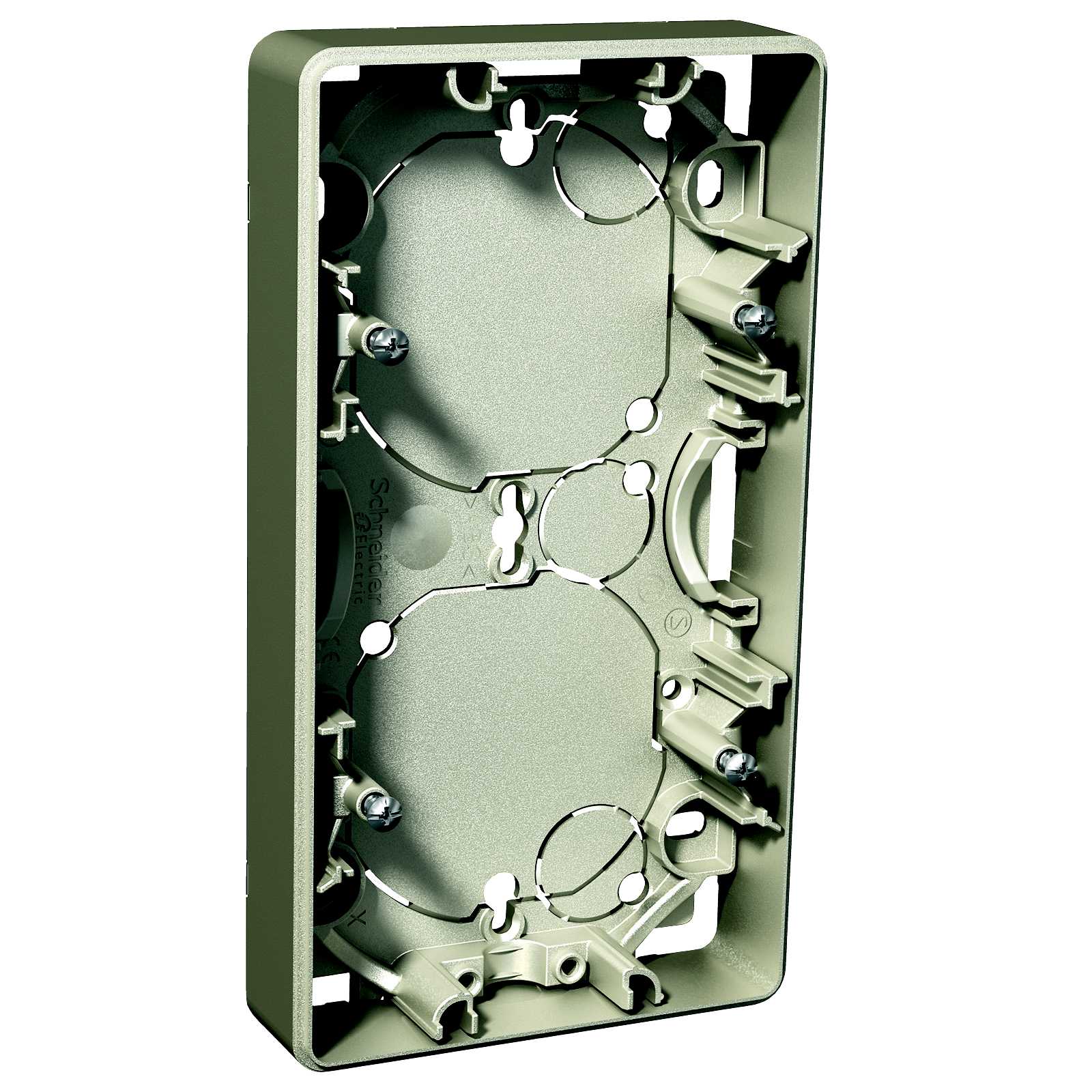 Schneider Electric - Exxact påveggskappe to hulls lav (21mm) metall