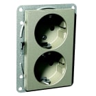Schneider Electric - Exxact senterplate lav dobbel stikkontakt med jord skruklemme metall