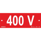 Melbye - Al-skilt 400V 110x40x0,7mm rø