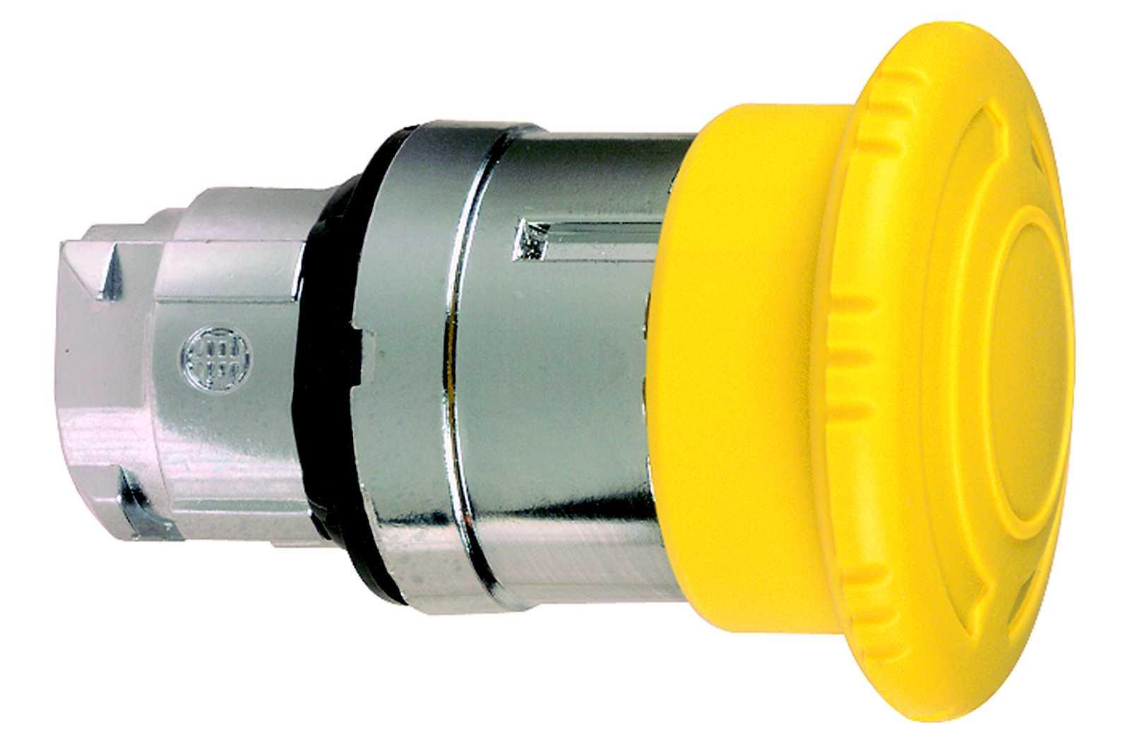 Schneider Electric - Sopptrykknapphode i metall med Ø40 mm sopp i gul farge med trykk/vri funksjon