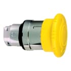 Schneider Electric - Sopptrykknapphode i metall med Ø40 mm sopp i gul farge med trykk/vri funksjon