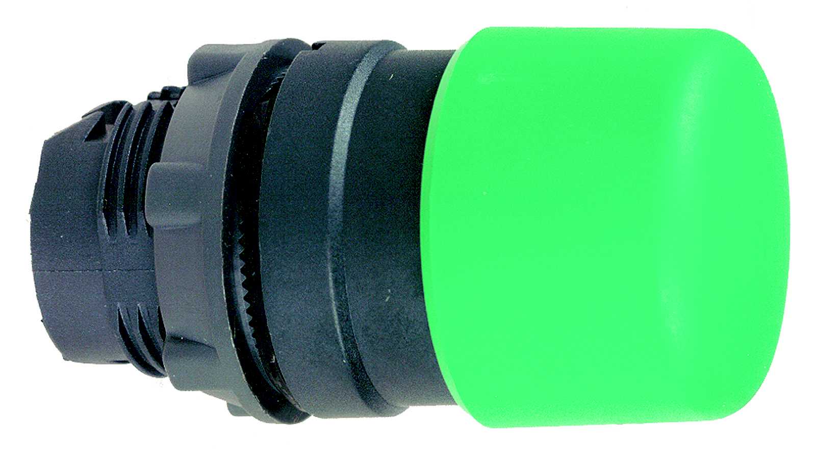 Schneider Electric - Sopptrykknapphode i plast med Ø30 mm sopp i grønn farge og fjærretur