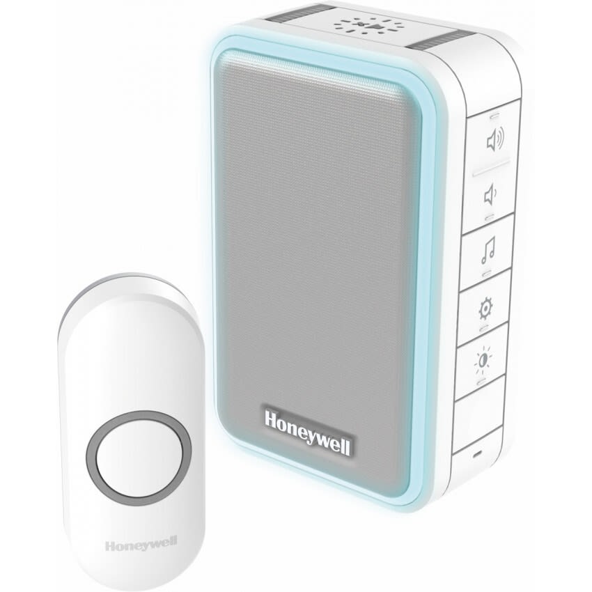 Honeywell Home - Trådløs ringeklokke 150 m DC315N 6 toner 84Db Led hvit
