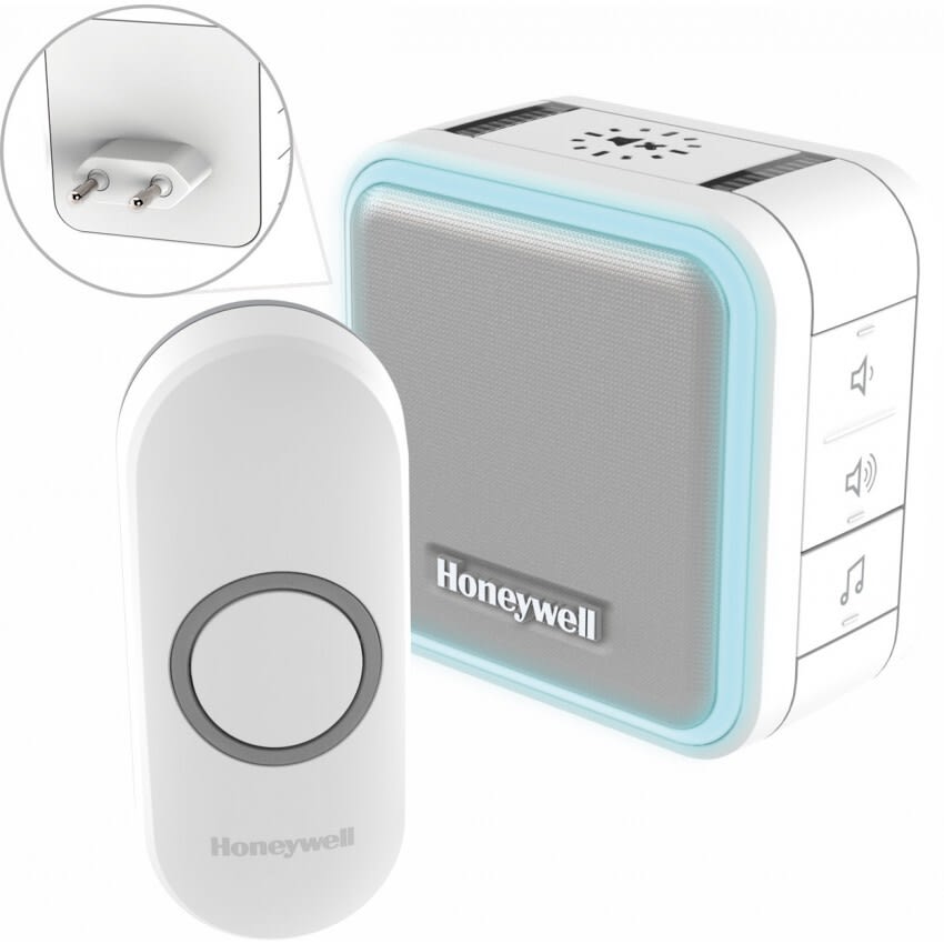 Honeywell Home - Plug-In trådløs dørklokke 6 toner 84Db 150m DC515NP2