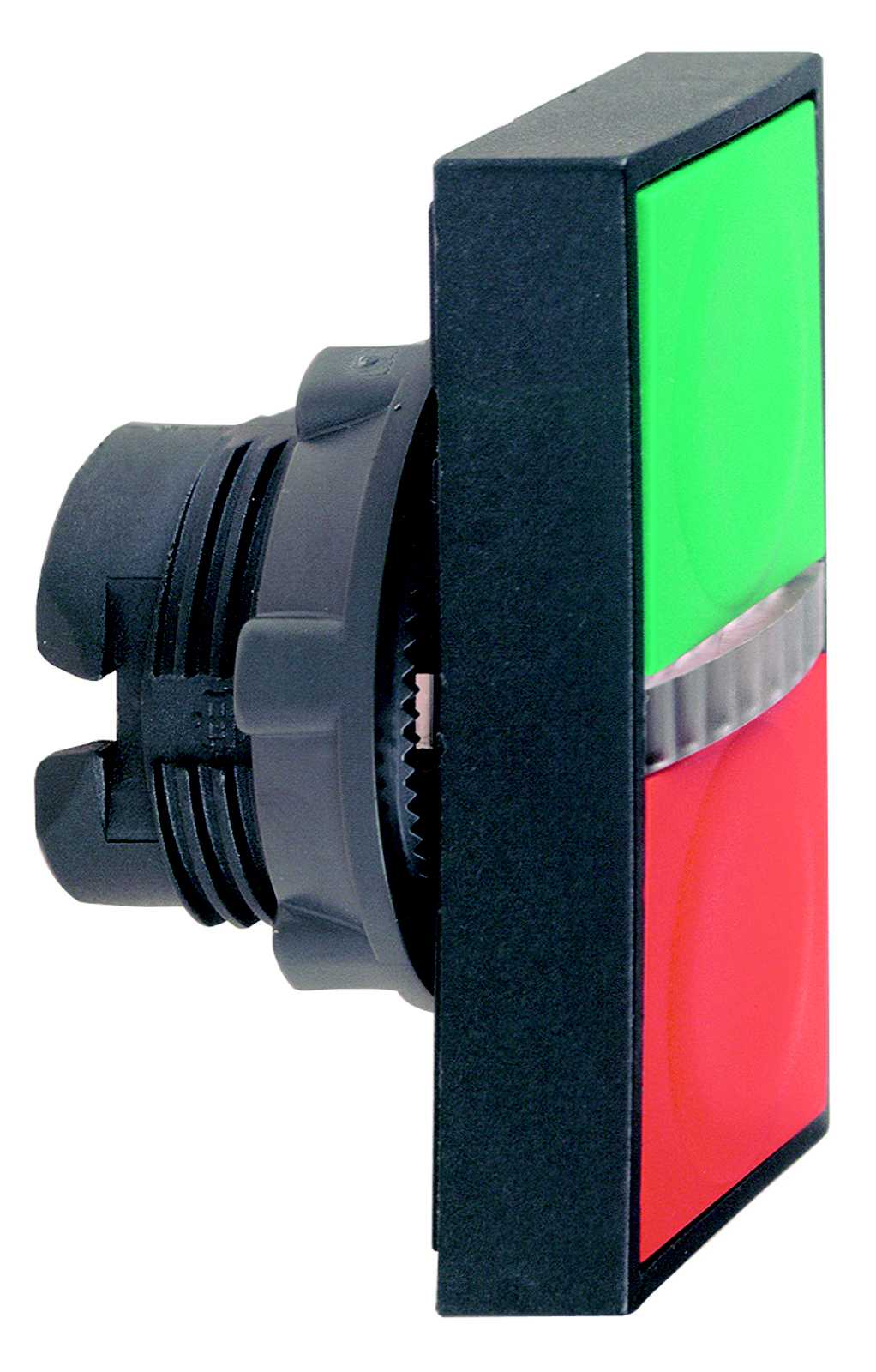 Schneider Electric - ZB5AW813743 Trykknapp dobb.grønn/rød m/LED