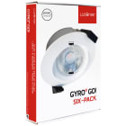Unilamp - Gyro Go! Eco Sixpack 2700K Hvit IP44 6 komplette downlights