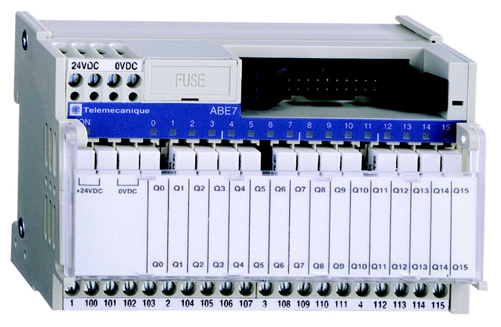 Schneider Electric - ABE7R16T111 16 O, 4 pr.gr,1 N/O,rele 5mm,