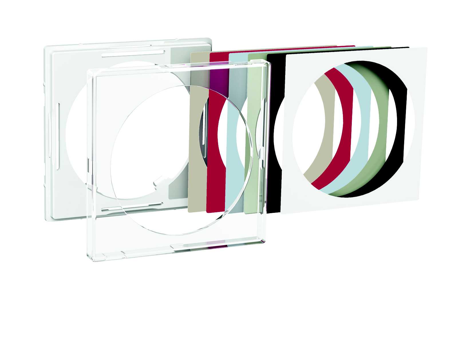 Schneider Electric - Exxact senterplate for rund bryter med transparent front og innlegg