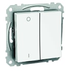 Schneider Electric - Exxact bryter 2-pol + 1-pol skruklemme hvit