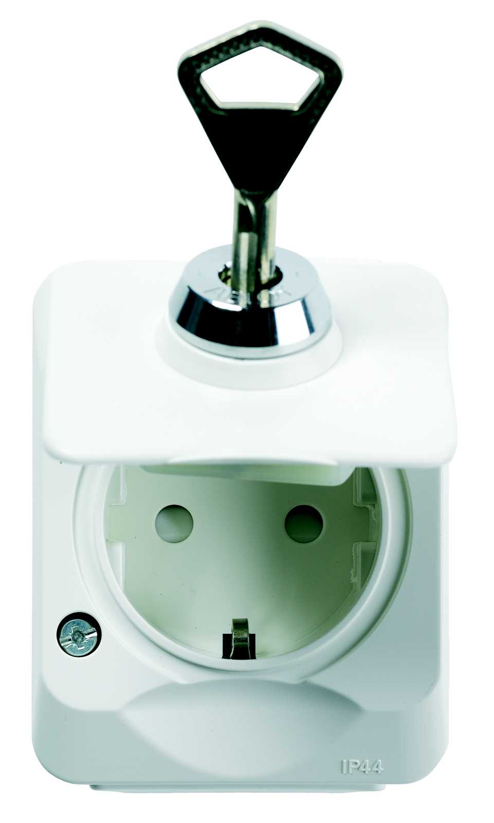 Schneider Electric - Stikk enkel m/låsbart lokk IP44