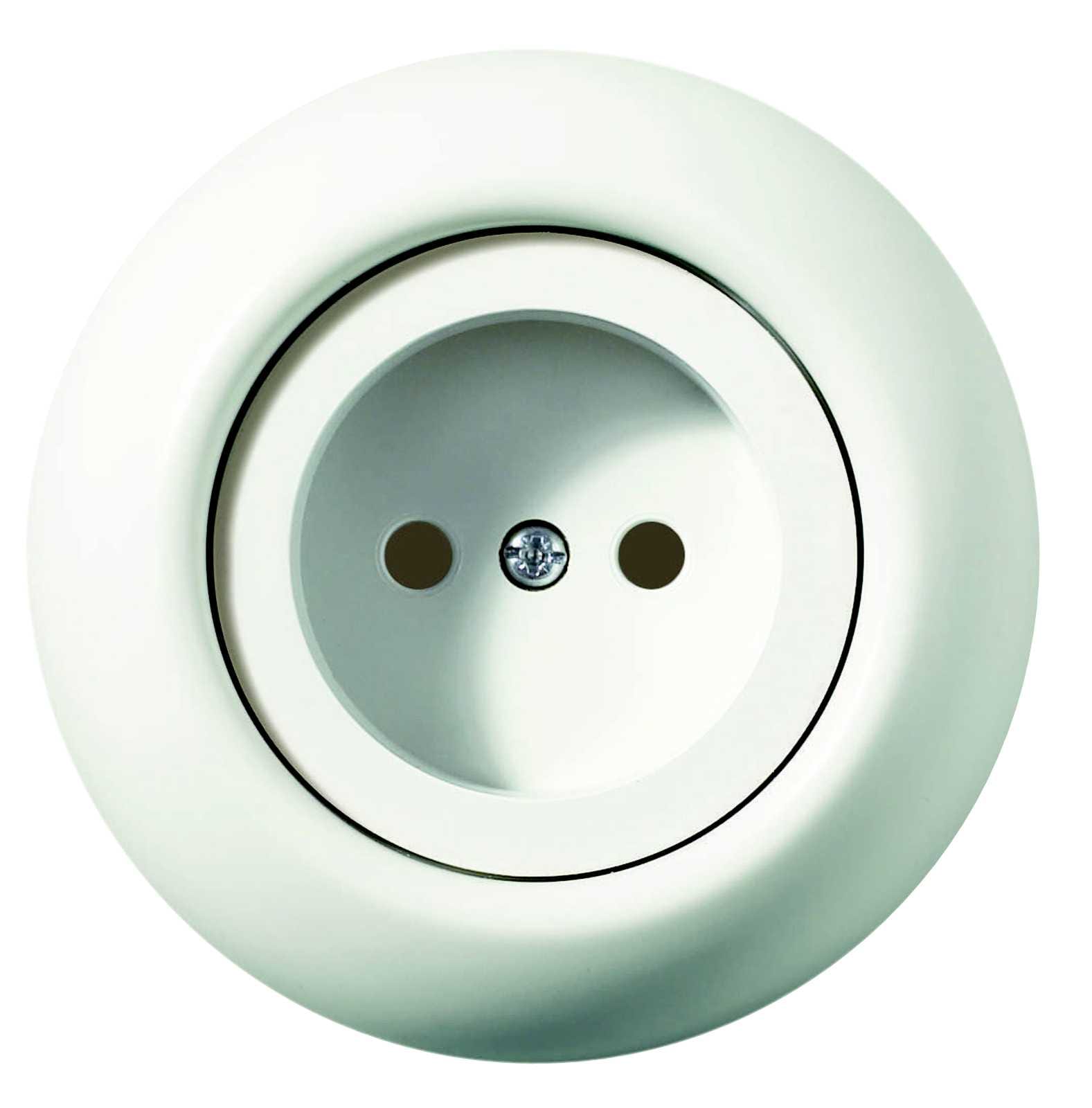 Schneider Electric - RENOVA enkel stikk U/Jord m/barnevern Hvit