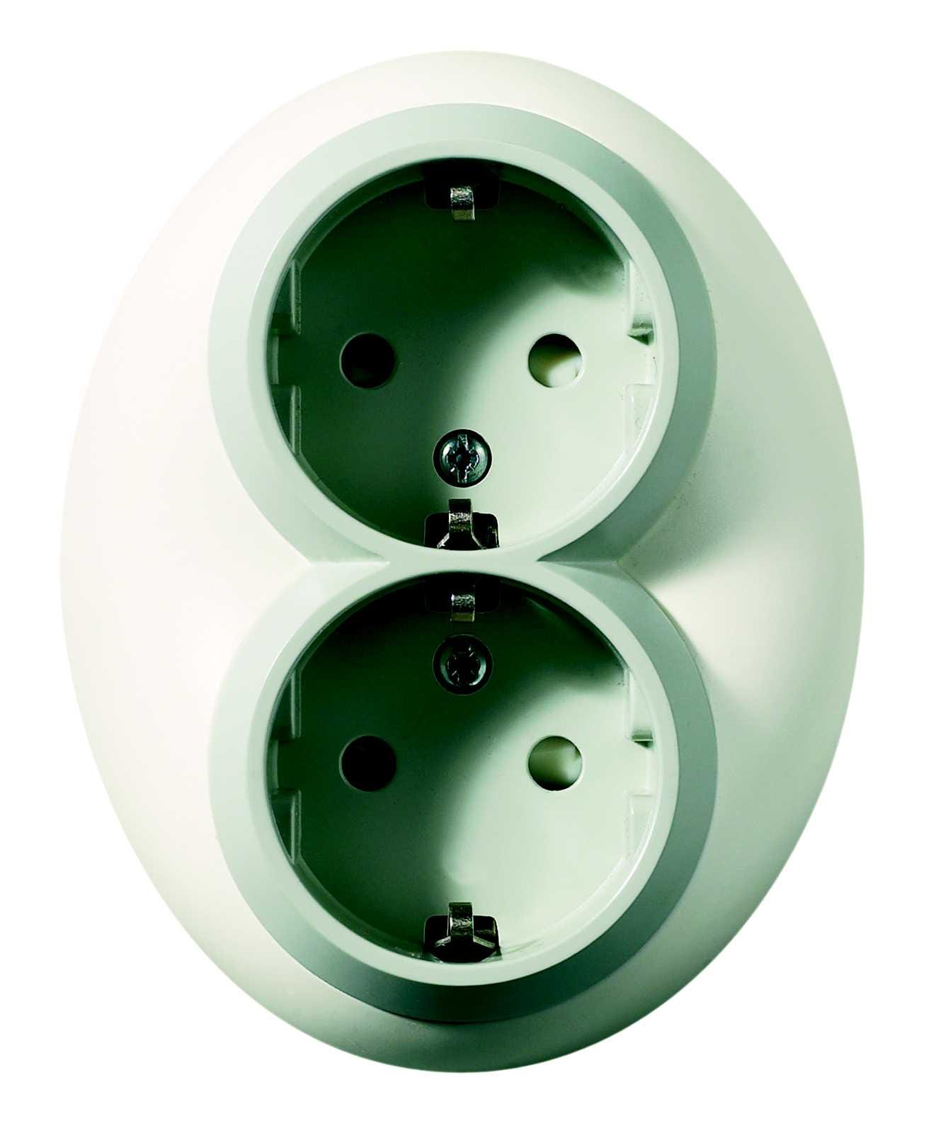 Schneider Electric - RENOVA dbl stikk m/j+bv hvit/g