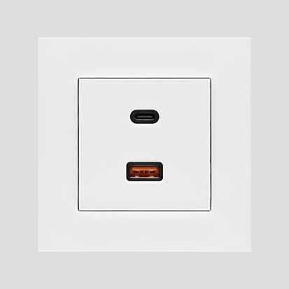 Urmet - USB lader A+C S55 hvit matt