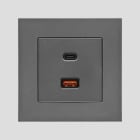 Urmet - USB lader A+C S55 Grå matt