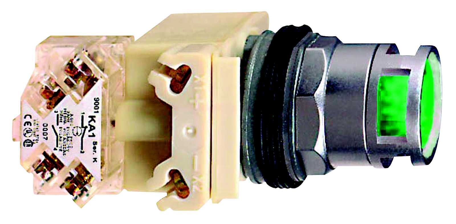 Schneider Electric - 9001K3L7GH13 Lystrykknapp grønn 230/6V