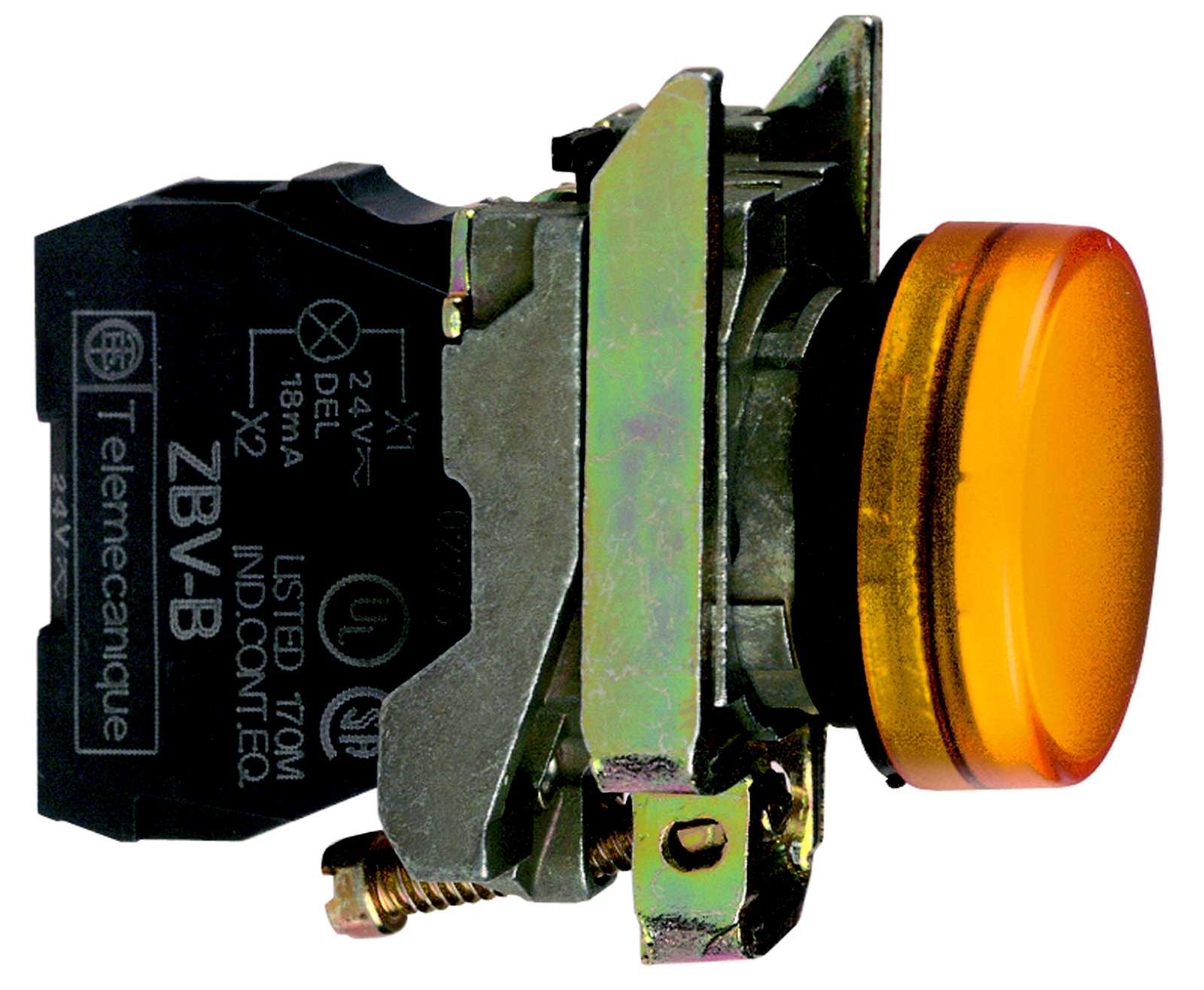 Schneider Electric - Signallampe komplett for BA9s i oransje farge < 250V forsyning