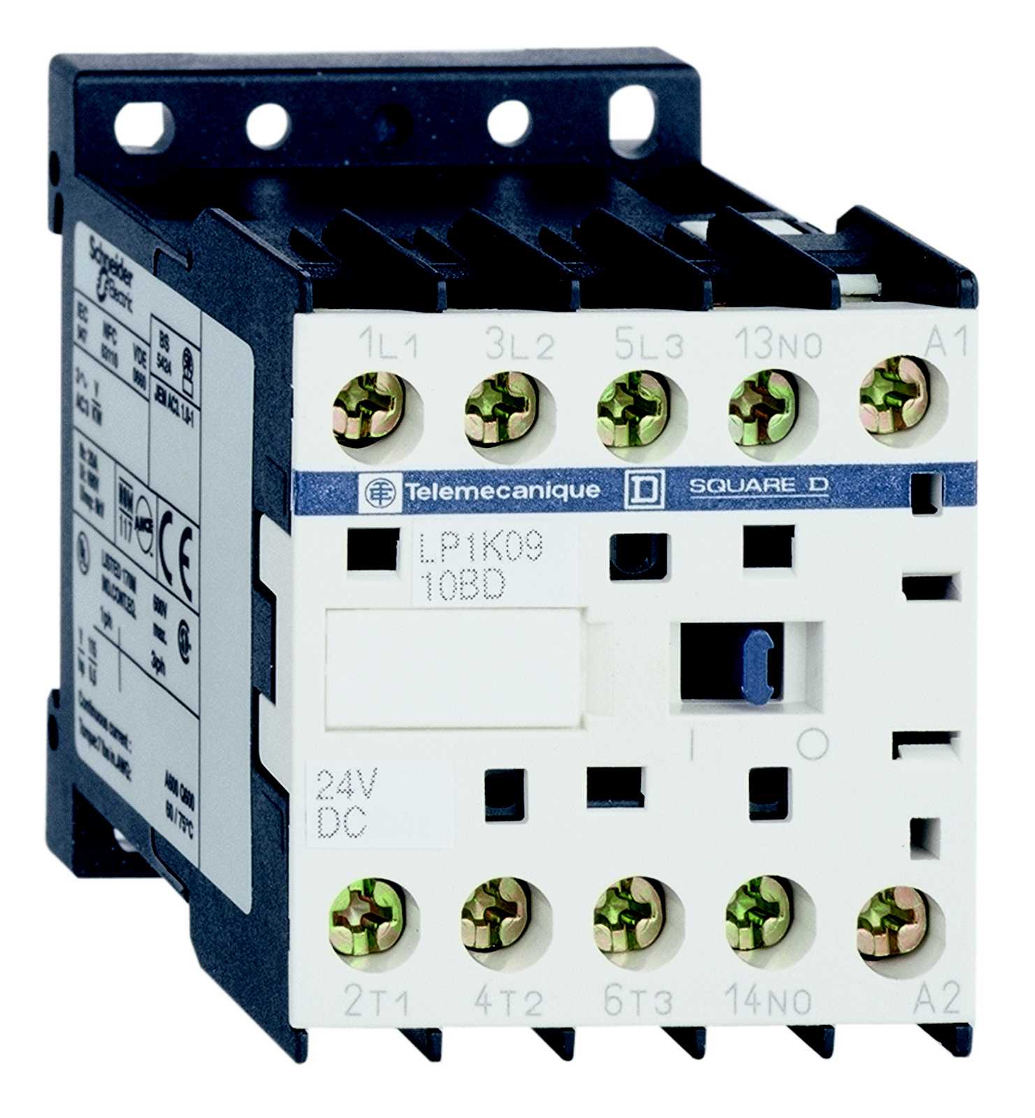 Schneider Electric - MINIKONTAKTOR 9A    LP1K0901BD  HJELPEKONT.1Ø 24VDC SPOLE