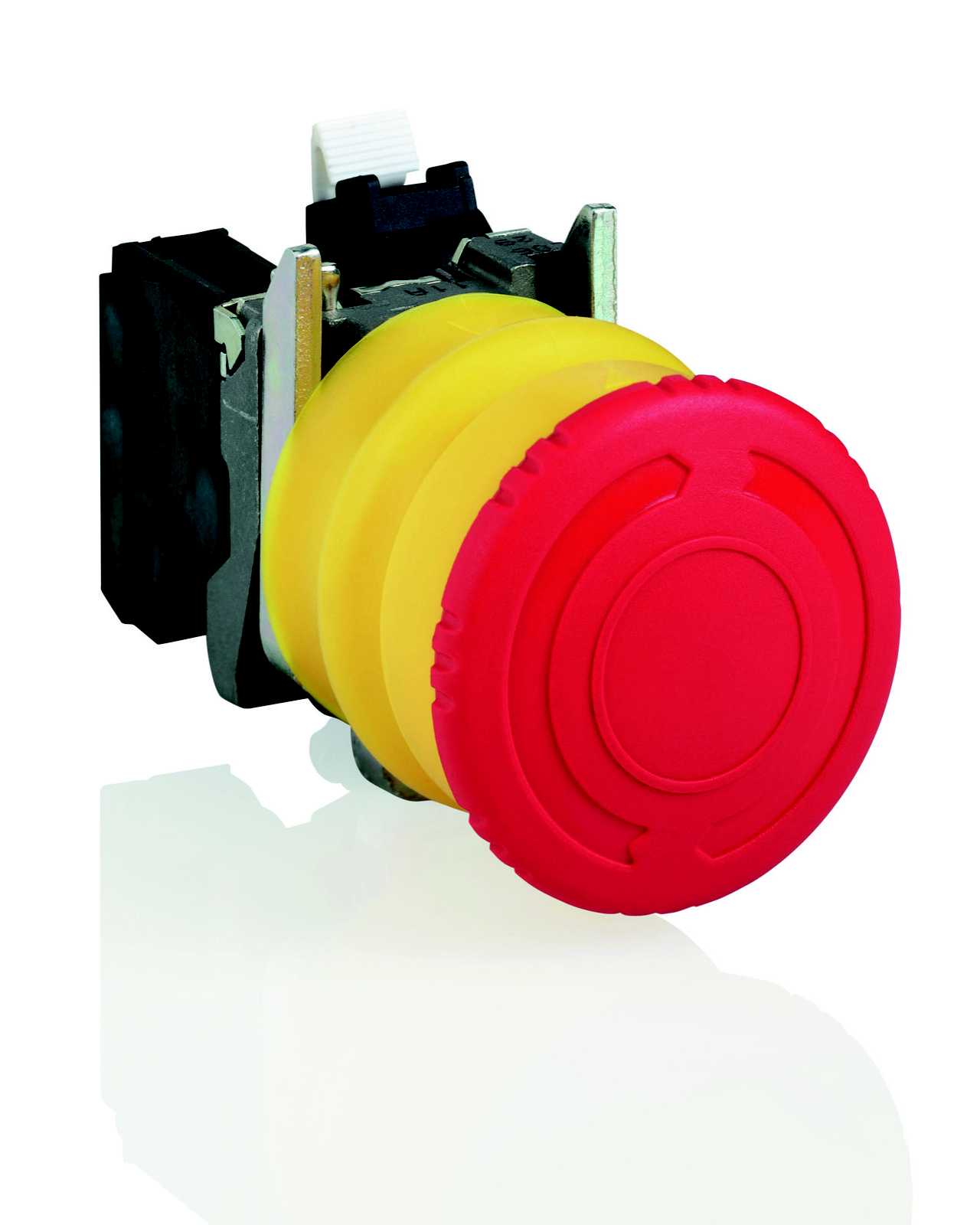 Schneider Electric - Nødstopp komplett med Ø40 mm sopphode i rød farge med trykk/trekk funksjon 1xNO+1xNC