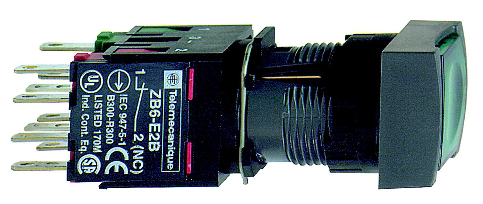 Telemecanique - XB6CW3B1B Trykknapp m/lys grøn  kvadrat