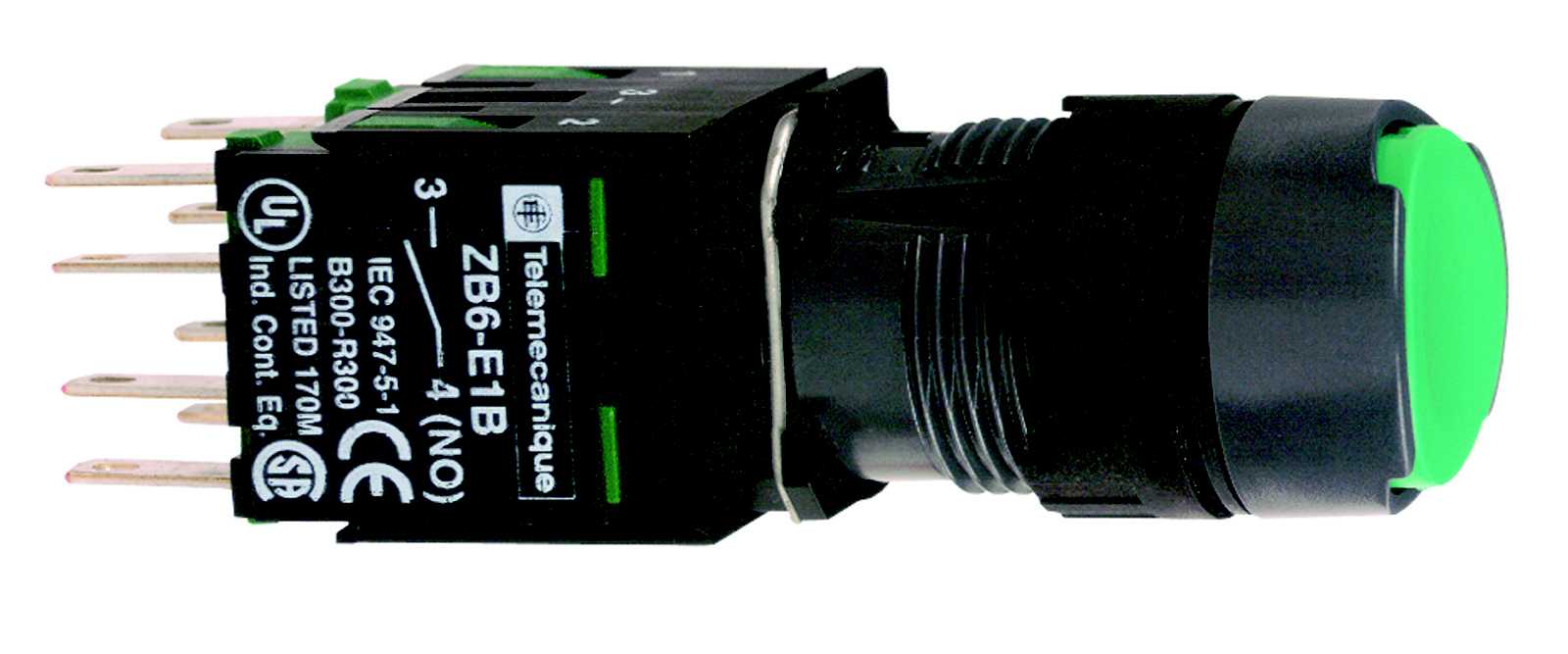 Telemecanique - XB6AA31B Trykknapp grøn rund no