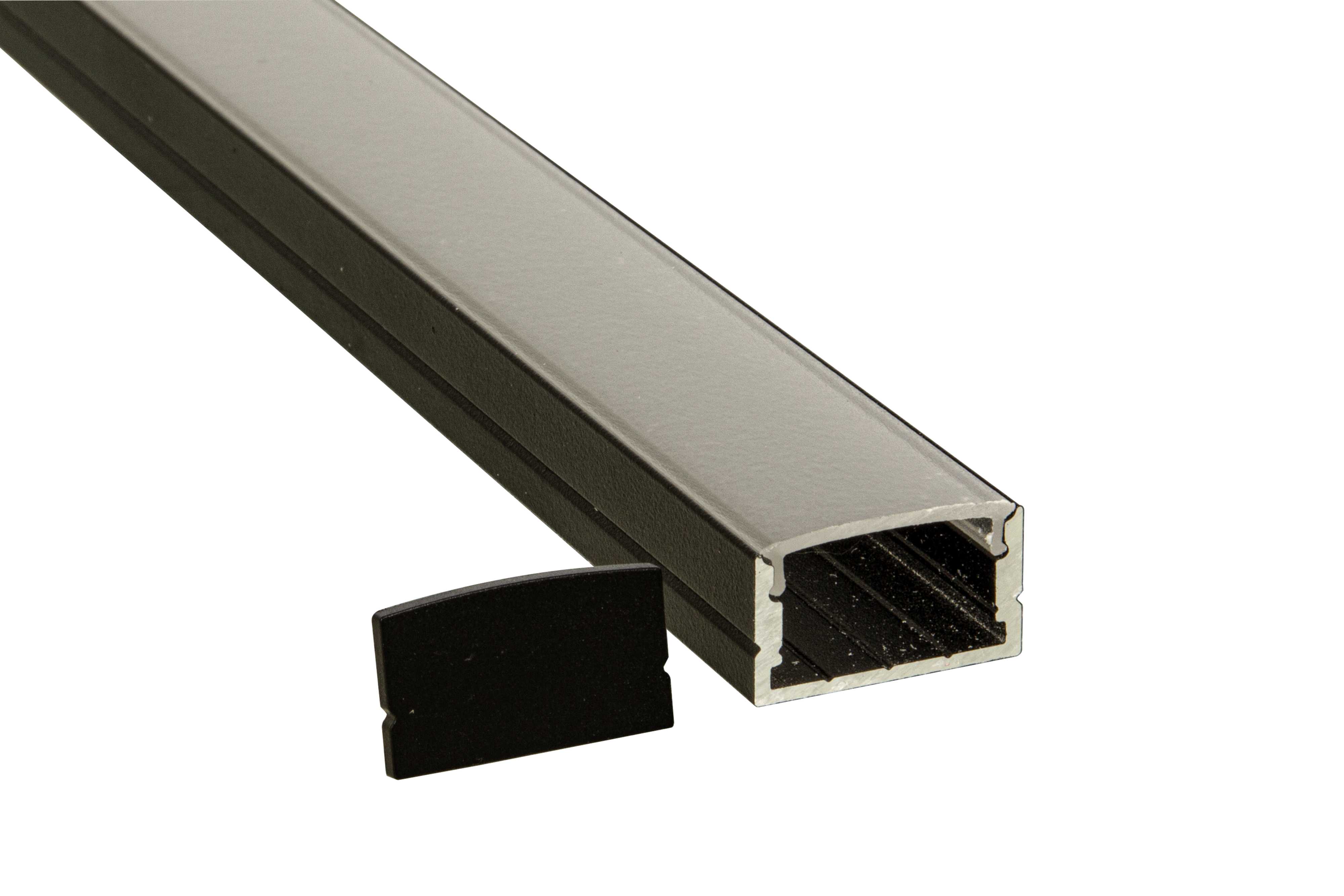 Aneta Lighting - SCANSTRIP XL sort, inkl diffuser,deksler,skruer