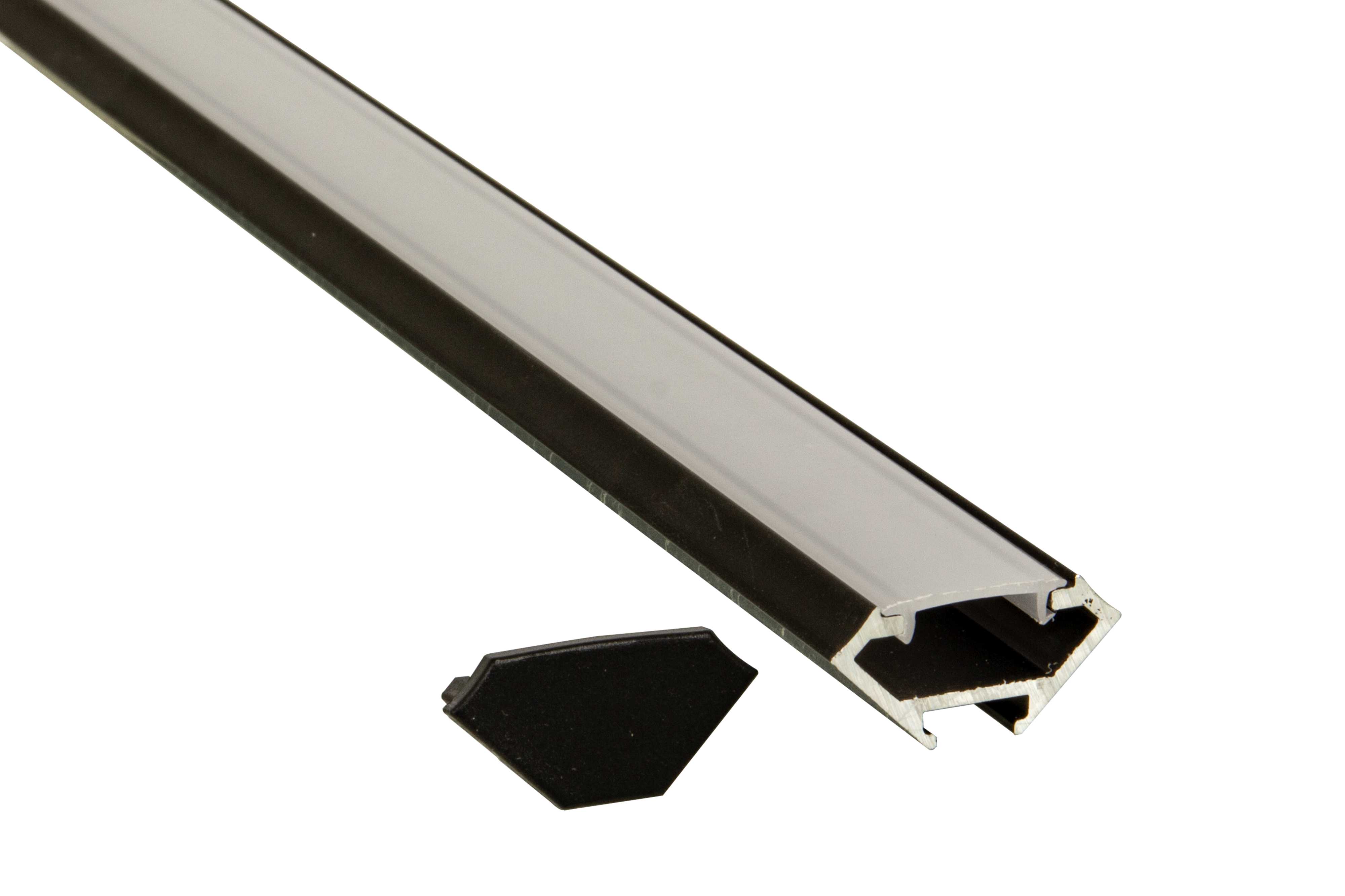 Aneta Lighting - SCANSTRIP Corner sort, inkl diffuser,deksler,skrue