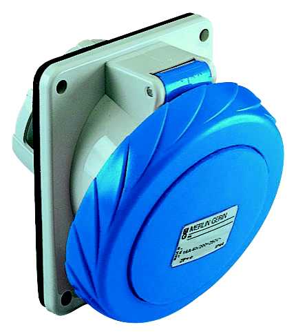 Schneider Electric - PratiKa stikkontakt - vinklet - 32A - 3P + N + E - 200...250 V AC - panel