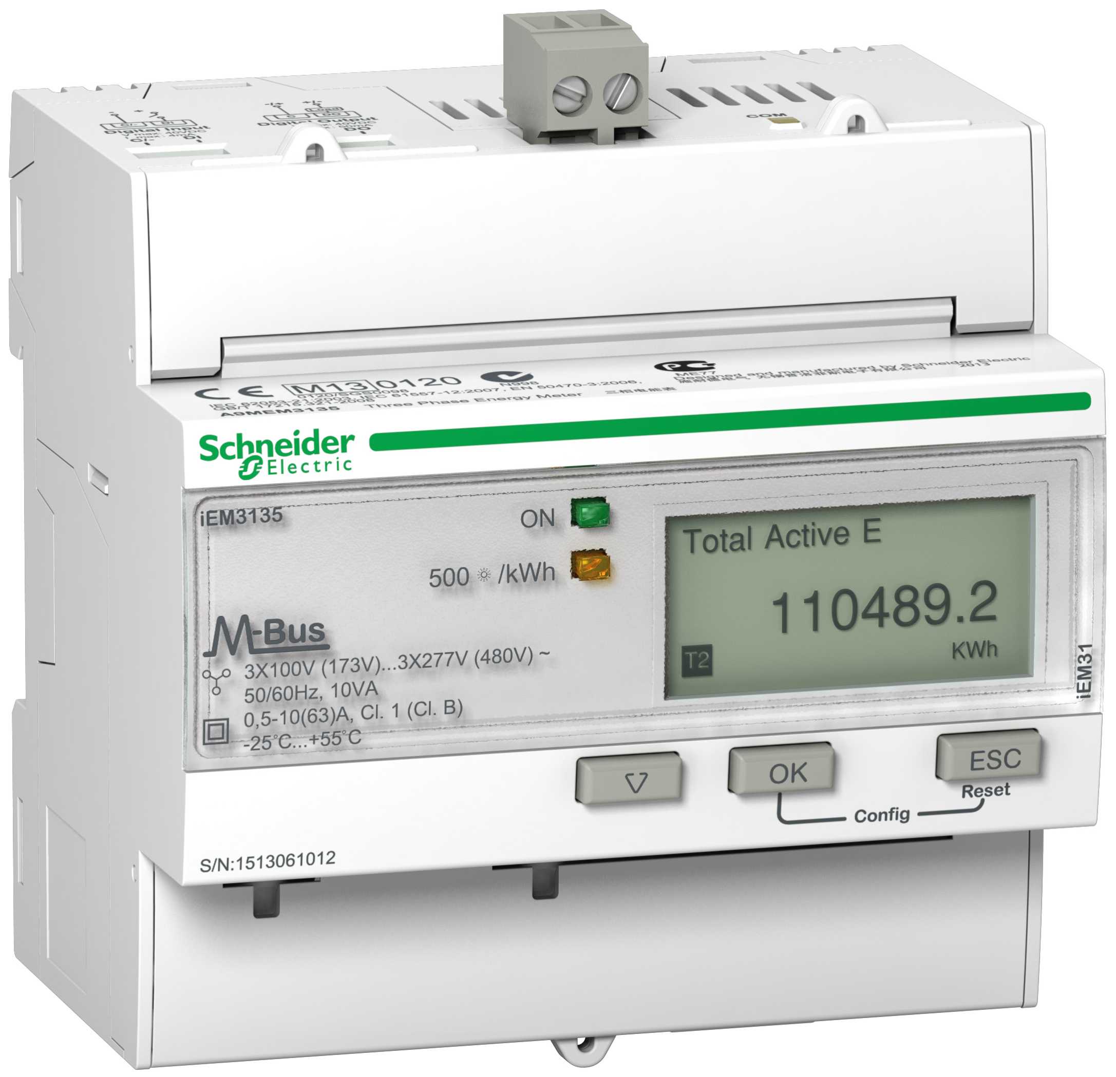 Schneider Electric - A9MEM3135 iEM3135 kWh 63A dir+M-bus