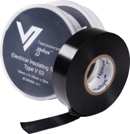 Melbye - Tape 20m x 19mm sort profesjo