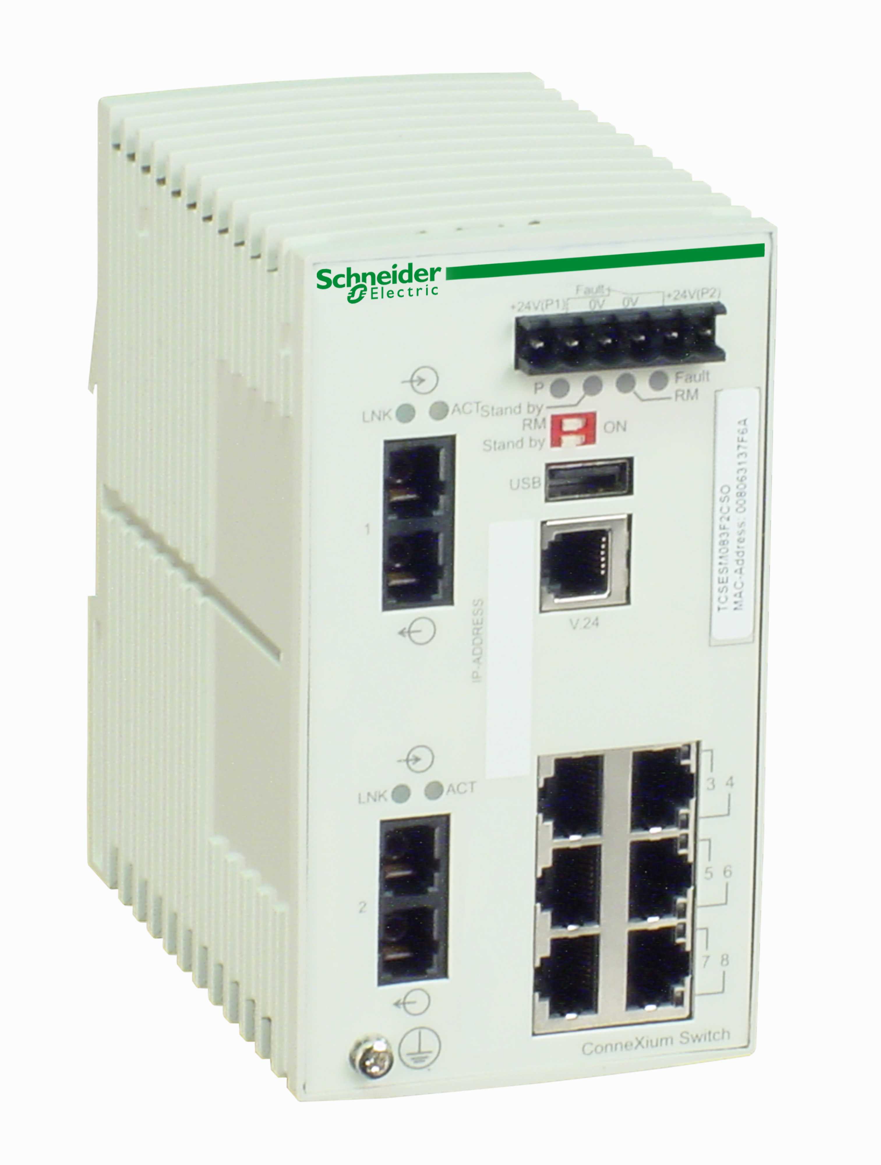 Schneider Electric - TCSESM083F2CS0 Switch 6 10/100TX, 2 100FX-SM
