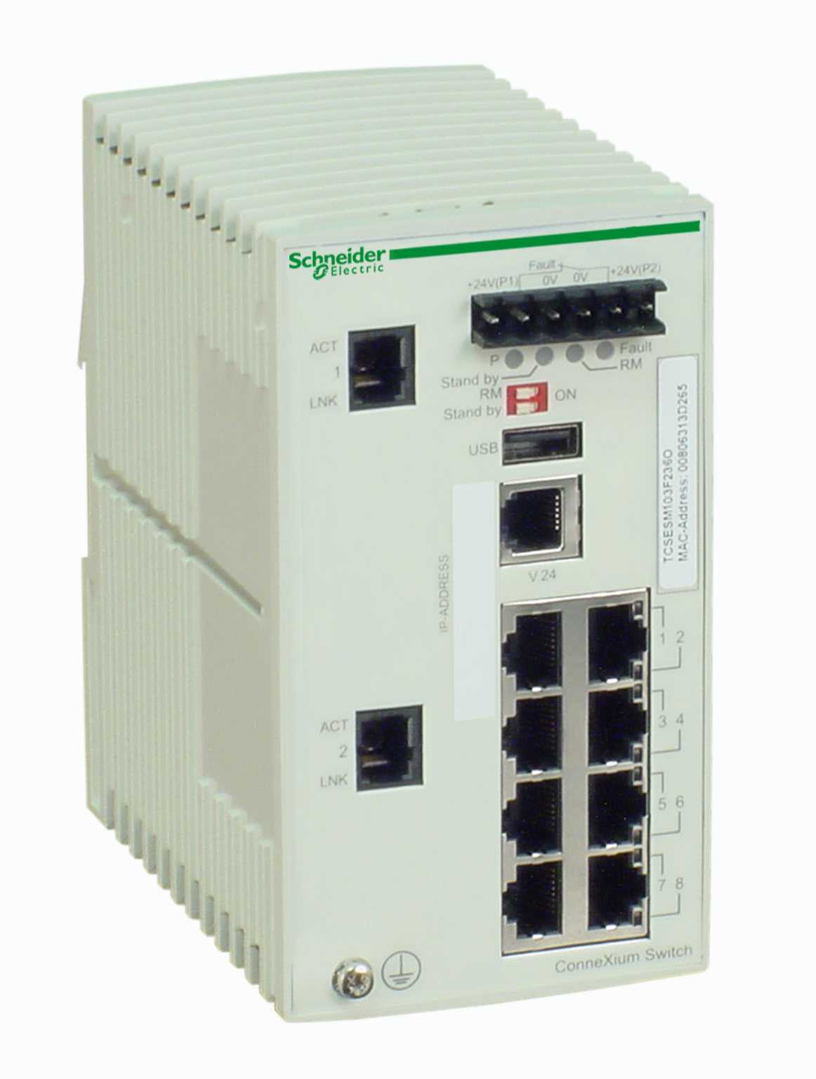Schneider Electric - TCSESM103F23G0 Switch 8 10/100TX, 2 10/100/10