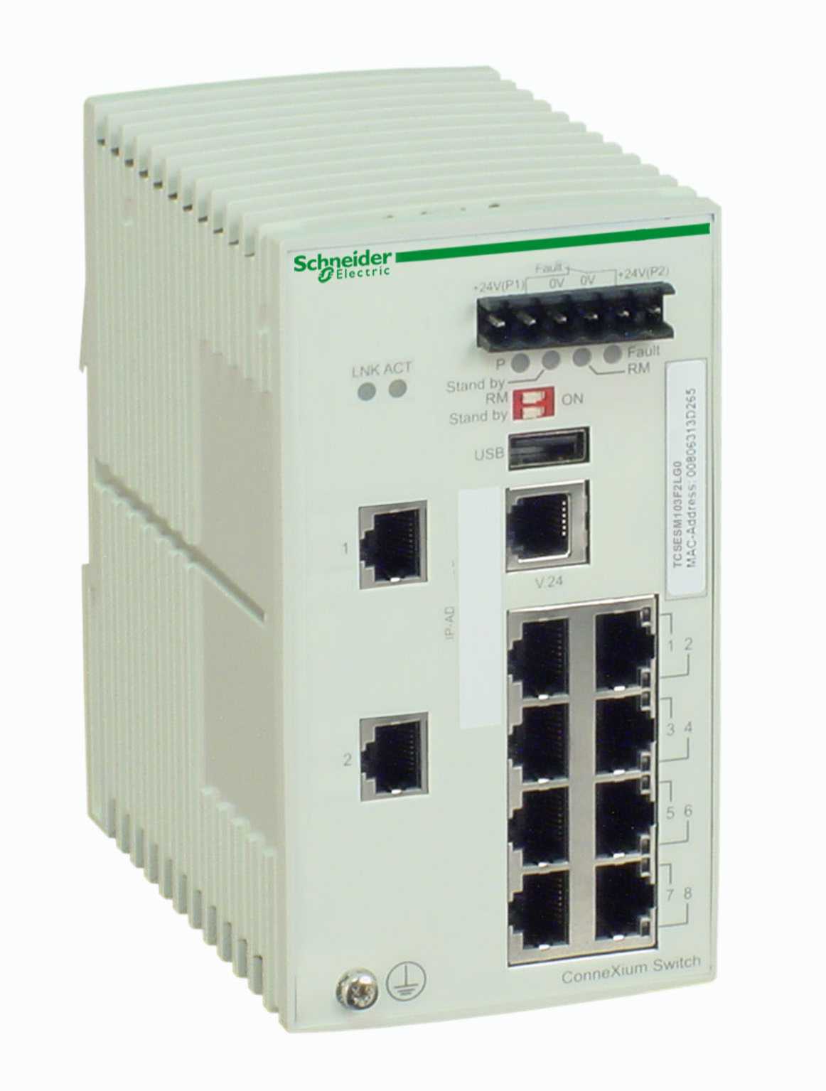 Schneider Electric - TCSESM103F2LG0 Switch 8 10/100TX, 2 1000SFP