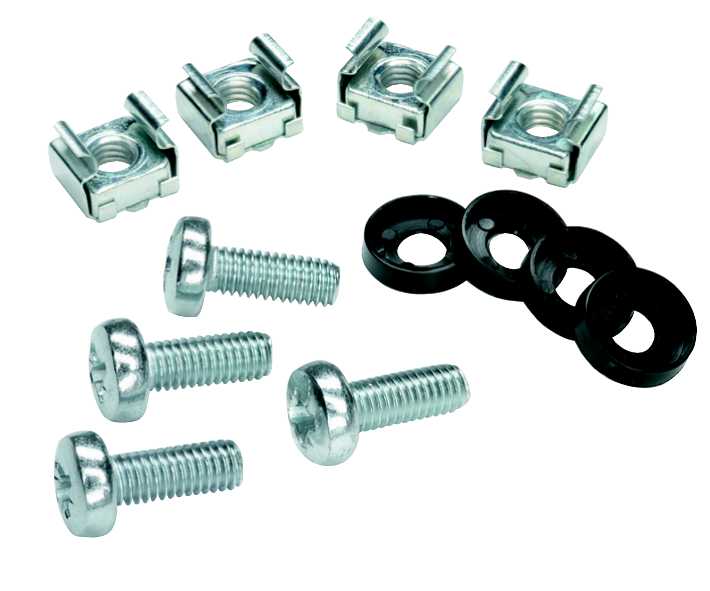 Schneider Electric - Skrue med klipsmutter M6, komplett, for 9,5 mm kvadratisk hull, pakke med 50 stk