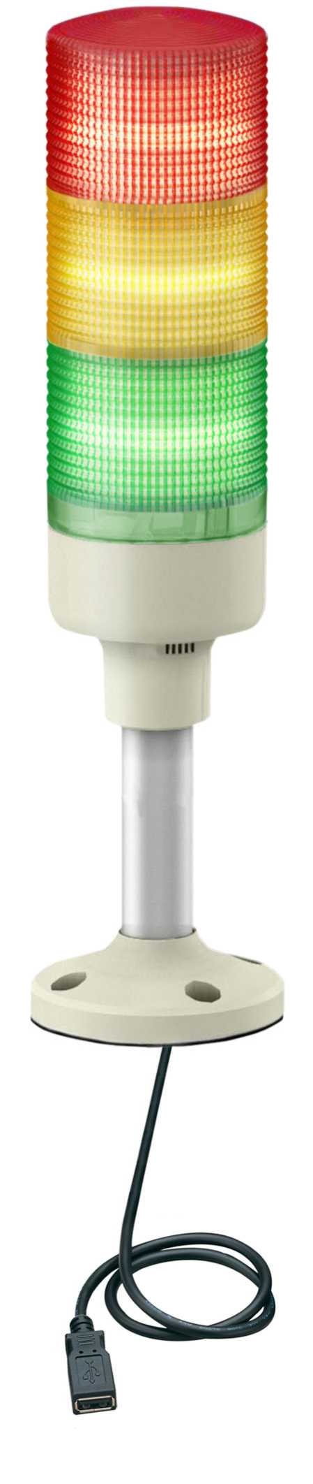 Telemecanique - XVGU3SHAV LystÕrn Ï60,USB,3 LED,r°rfot