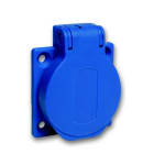 Schneider Electric - PratiKa stikkontakt - blå - 2P + E - 10/16 A - 250 V - IP54 - plan - side