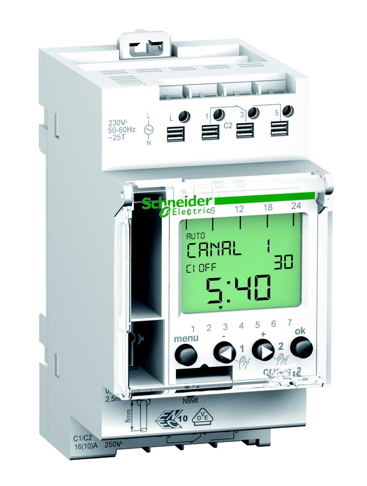 Schneider Electric - Acti 9 - IHP - 2C digitalt koblingsur - 24 timer + 7 dager