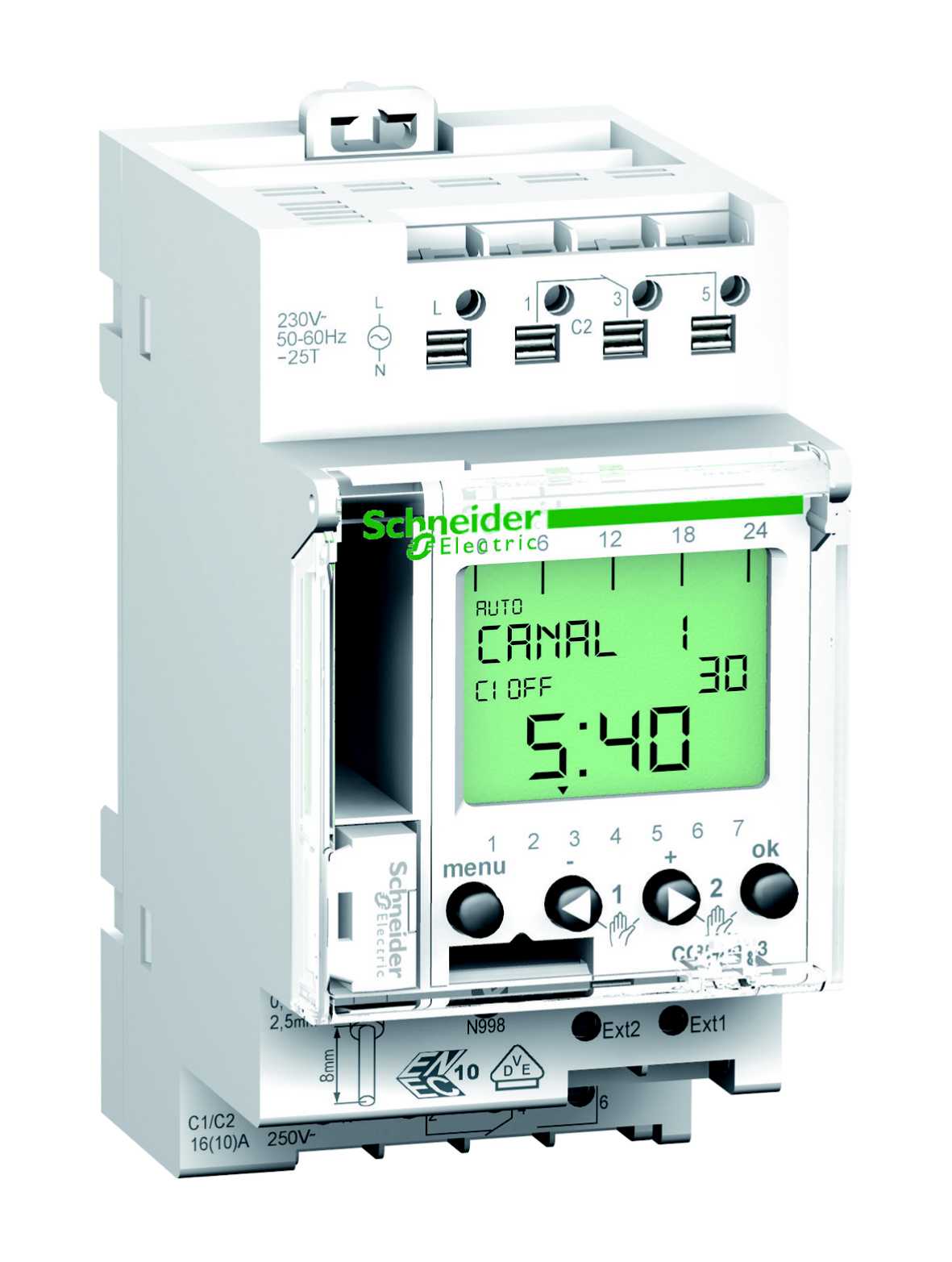 Schneider Electric - Acti 9 - IHP+ - 2C digitalt koblingsur - 24 timer + 7 dager