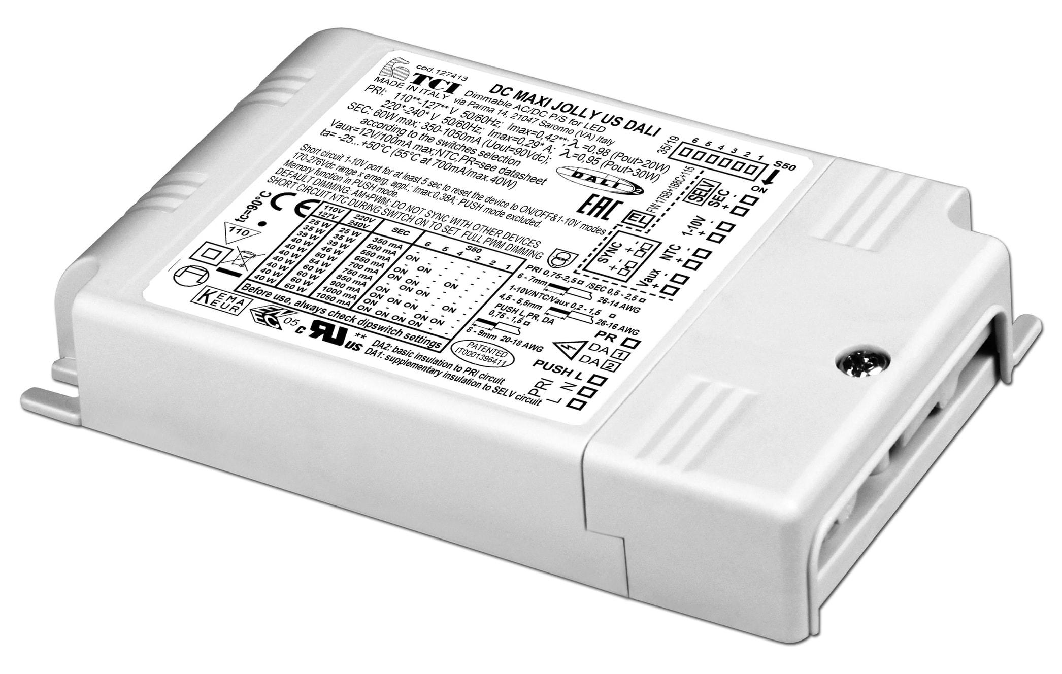 Nortronic - LED driver MaxiJolly350-1050mA DALI-2 / Impuls /  0/1-10V 60