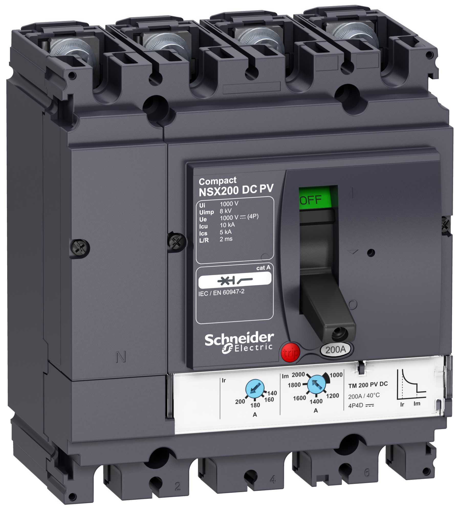 Schneider Electric - LV438081 NSX80 TM DC PV 4P, 1000VDC