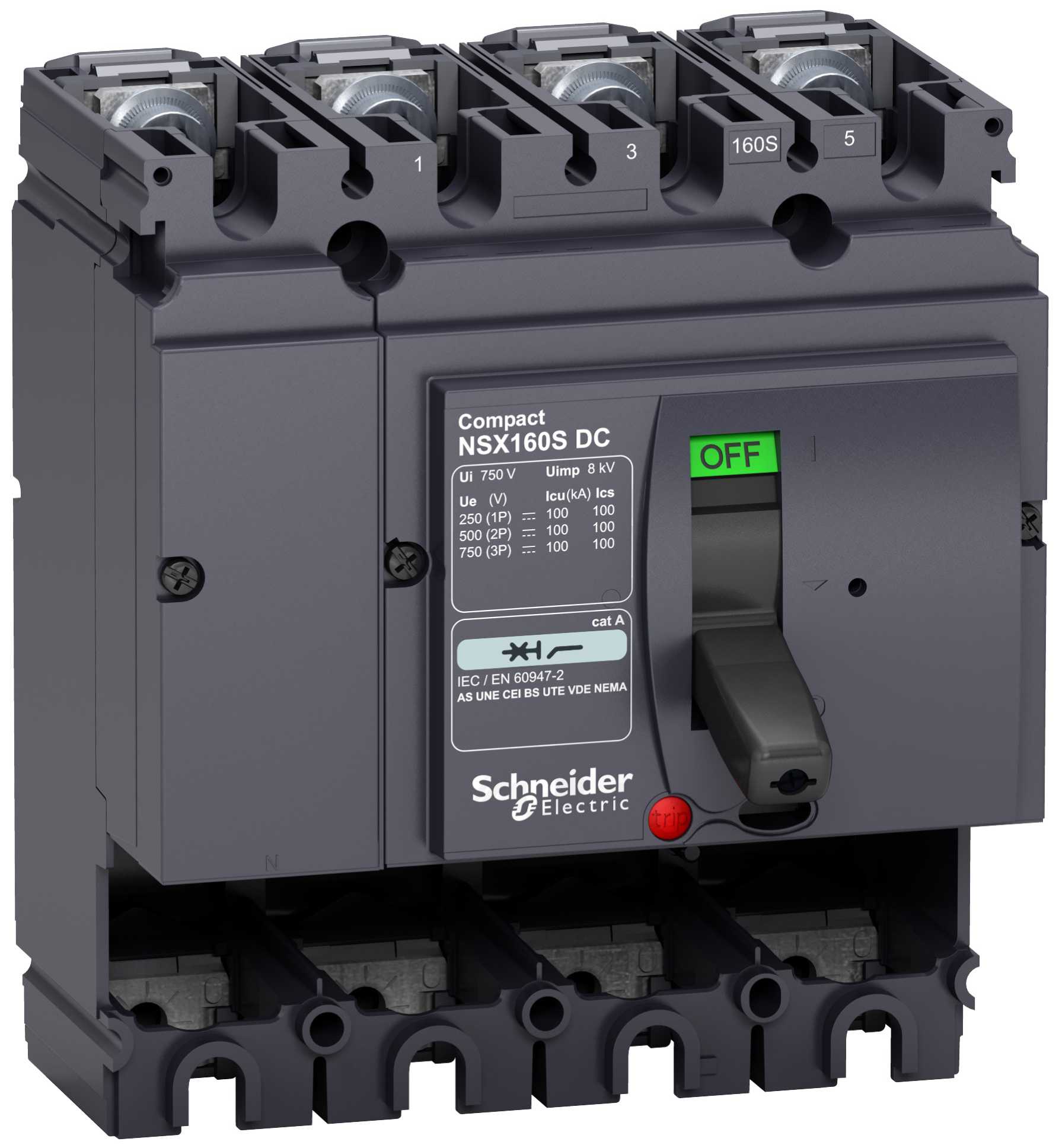 Schneider Electric - LV438119 NSX160S DC 4P 100kA uten vern