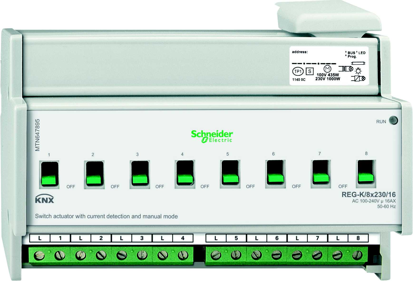 Schneider Electric - KNX binærutgang 8X230/16 strømdet. DIN