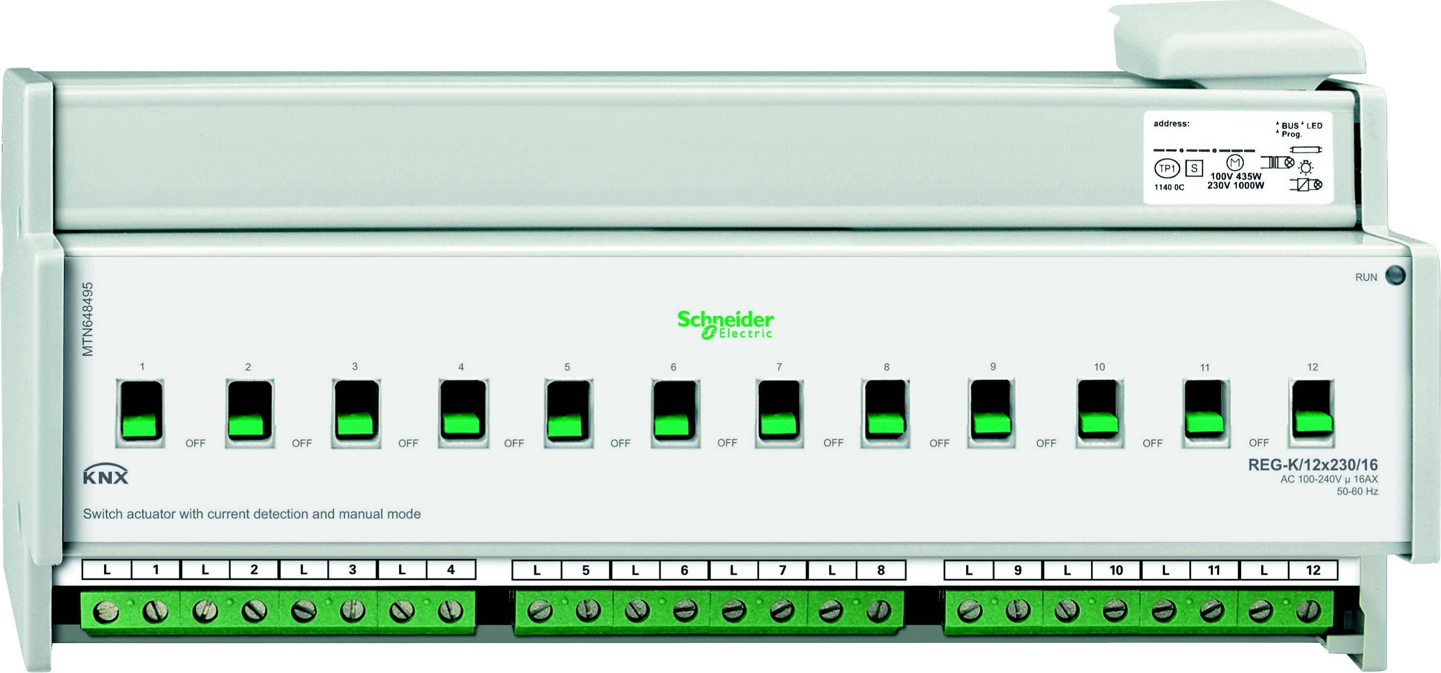 Schneider Electric - KNX binærutgang 12X230/16 strømdet. DIN